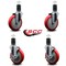 Service Caster 5'' Red Poly Wheel Swivel 1-5/8'' Expanding Stem Caster Set 2 Brakes, 4PK SCC-EX20S514-PPUB-RED-2-TLB-2-158 - alternate 2